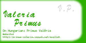 valeria primus business card